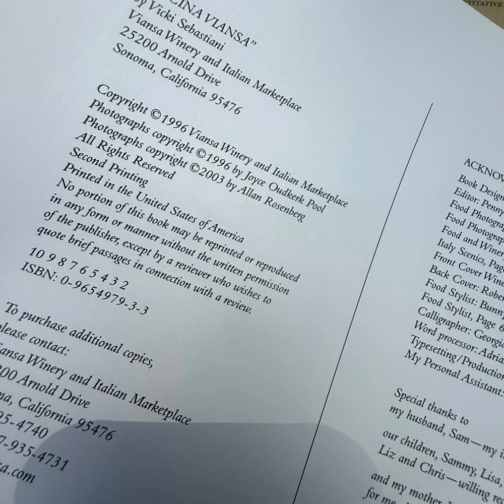 Cucina Viansa Cookbook Viansa Winery Italian Recipes‎ Sonoma California